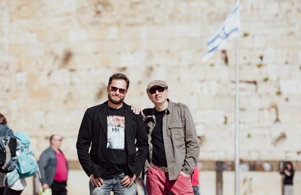 The crew of "You and I Will Live On" at the Western Wall