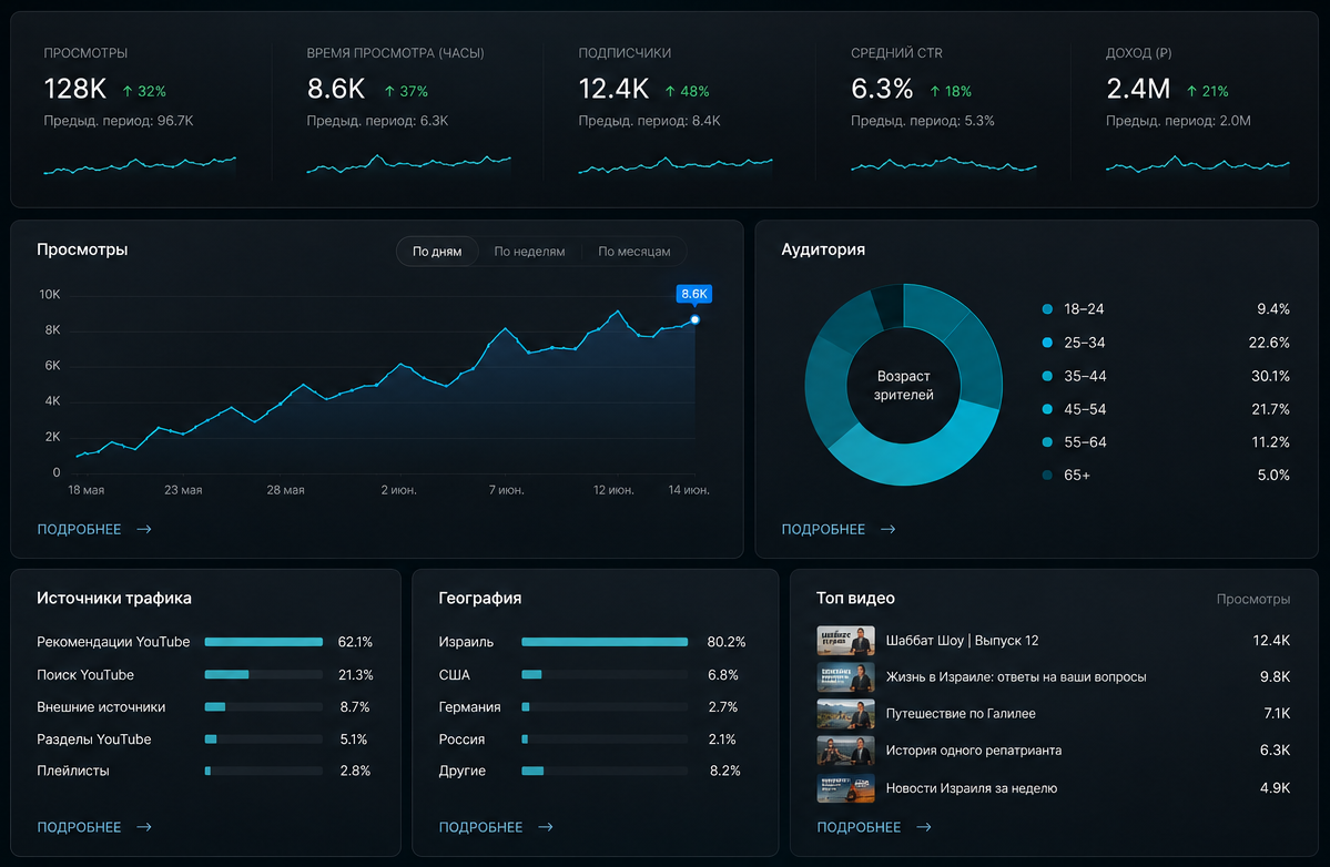 GalilTV case study — YouTube channel analytics