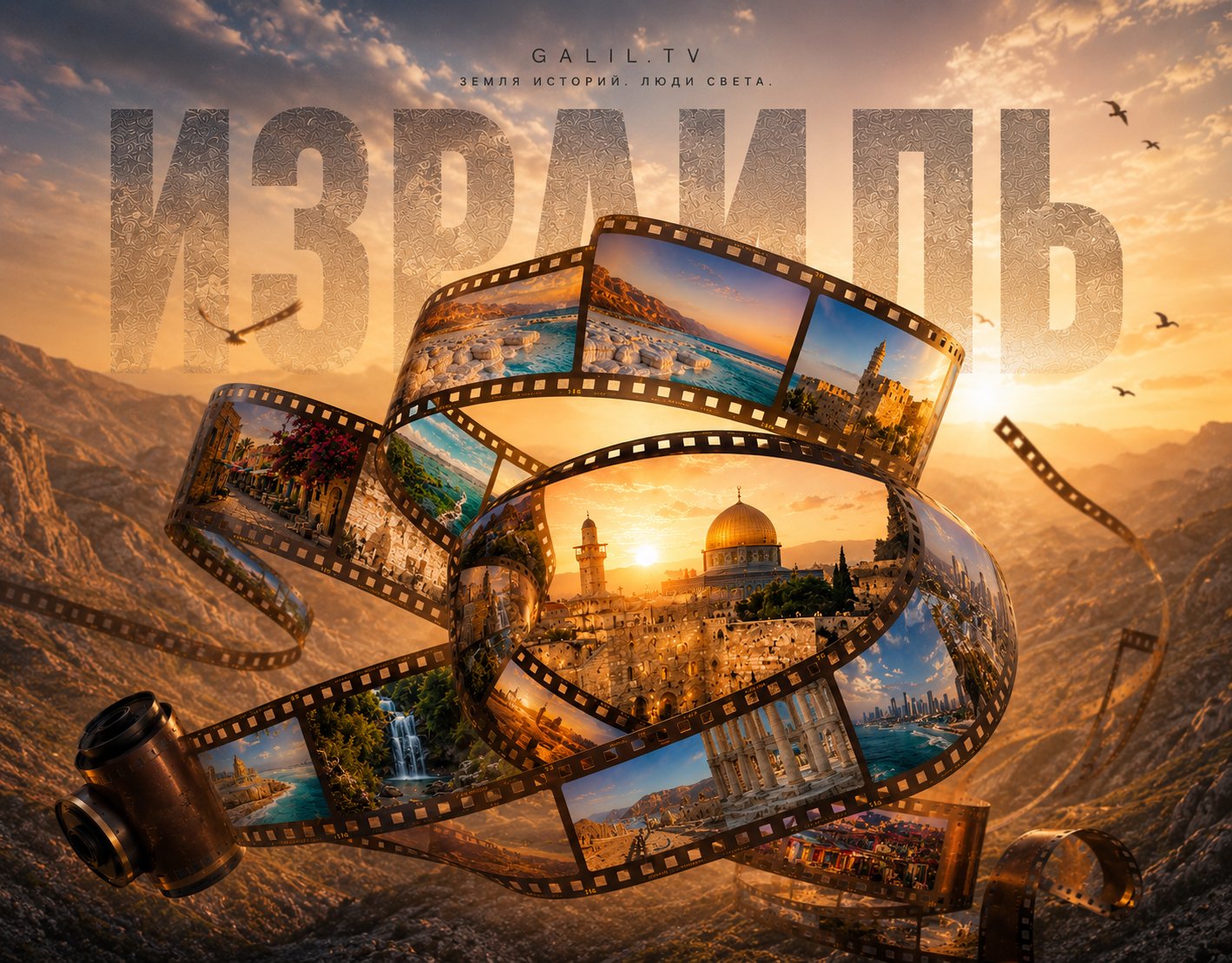 Stories / life in Israel — collage of landmarks