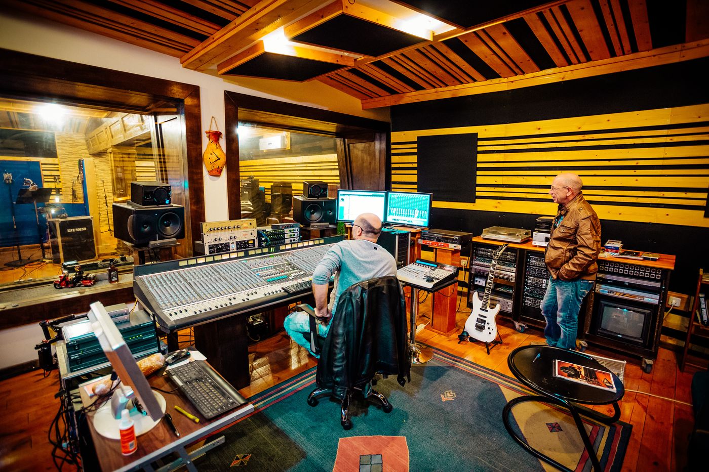 Recording studio — working at the mixing console